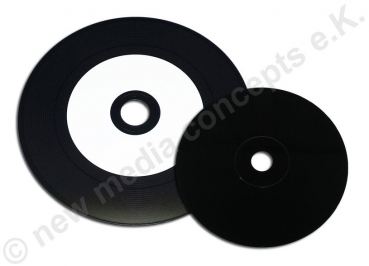 CD-R 700 MB, Carbon, Vinyloptik, Label: weiß  und bedruckbar