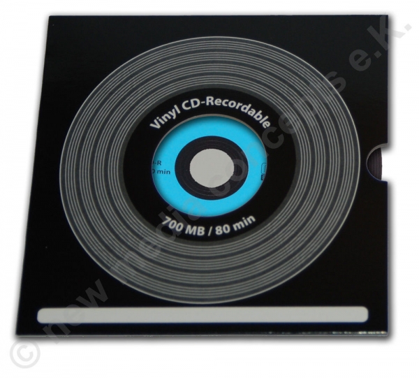 CD-R 700 MB Carbon in Vinyloptik, Label: farbig
